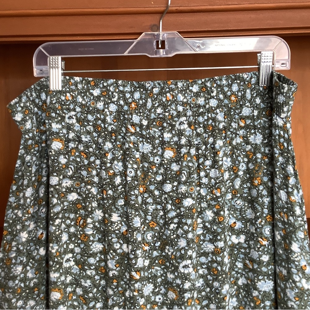 LOFT Floral Plus Size Skirt Green Boho Prairie Cottagecore Elastic Waist XXL - Picture 2 of 12